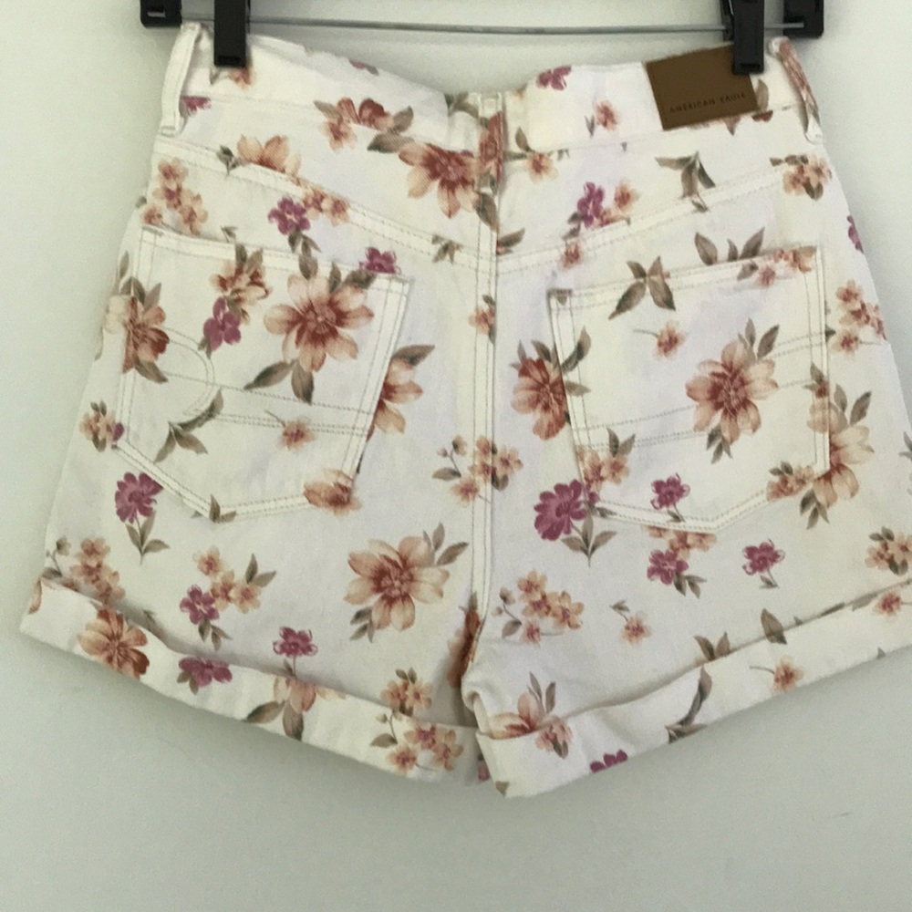 White Floral Women's Cotton Shorts - Picture 6 of 8